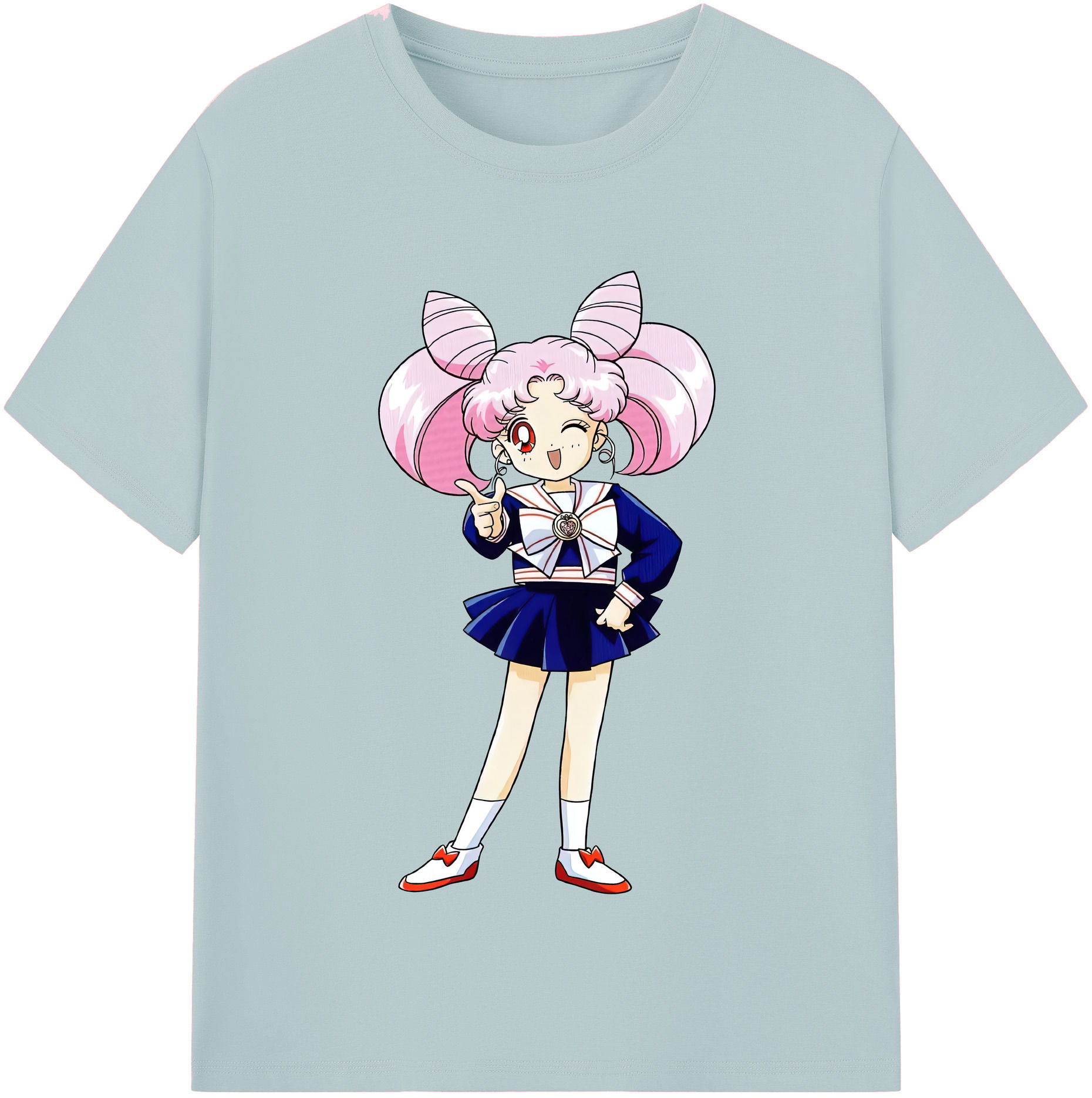 （画像用） 美少女戦士セーラームーン ちびうさ Sailor Moon Chibiusa Tsukino Usagi Small Lady Serenity 綿100％半袖Tシャツ（フロントプリント）